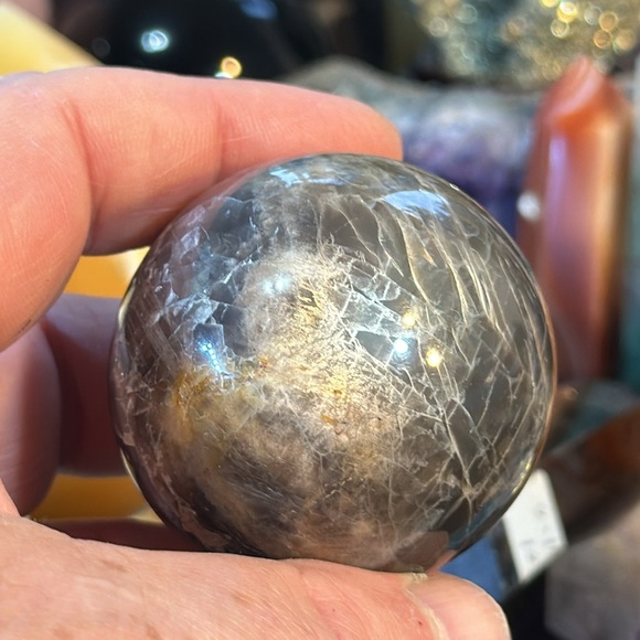 🔥SALE🔥 Moonstone Crystal Sphere With Rainbows And Flash! - Picture 11 of 16